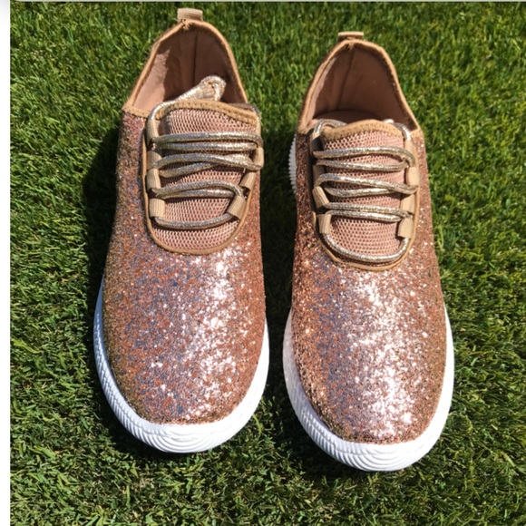 Rose Gold Glitter Sneakers - Picture 4 of 4
